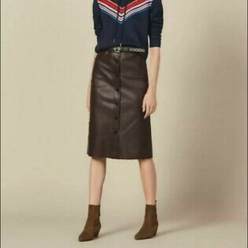 Sandro, leather skirt